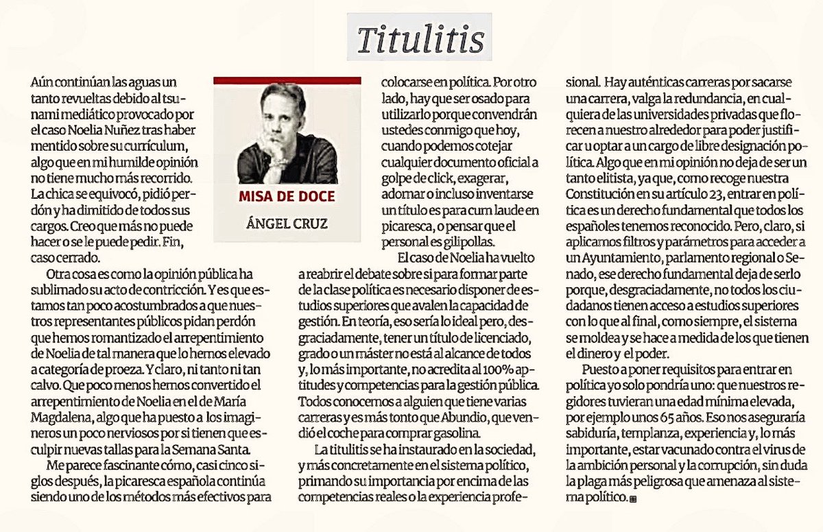 “Titulitis” <a href="/diariolaopinion/">La Opinión de Murcia</a> 

laopiniondemurcia.es/opinion/2025/0…