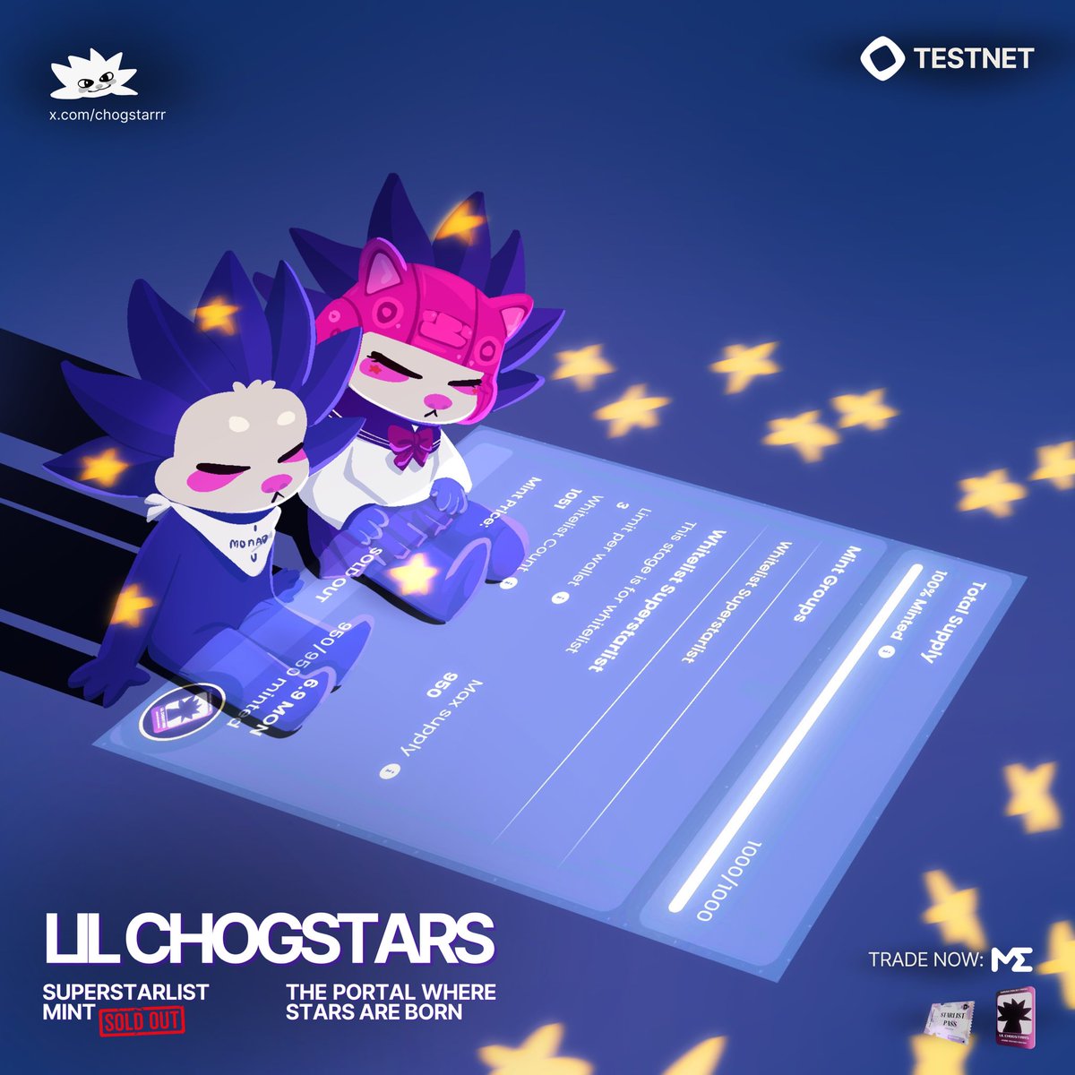 lil chogstars ⨀ (@chogstarrr) on Twitter photo The stars have gathered, their passes claimed.
Now we wait, until the Portal opens, and we cross the Gate to become what we were always meant to be: Future Stars.✨
🪐 The Superstarlist Pass is officially SOLD OUT!
Step into the stardust:
Superstarlist on <a href="/MEonMonad/">Magic Eden on Monad</a> → The stars have gathered, their passes claimed.
Now we wait, until the Portal opens, and we cross the Gate to become what we were always meant to be: Future Stars.✨
🪐 The Superstarlist Pass is officially SOLD OUT!
Step into the stardust:
Superstarlist on <a href="/MEonMonad/">Magic Eden on Monad</a> →