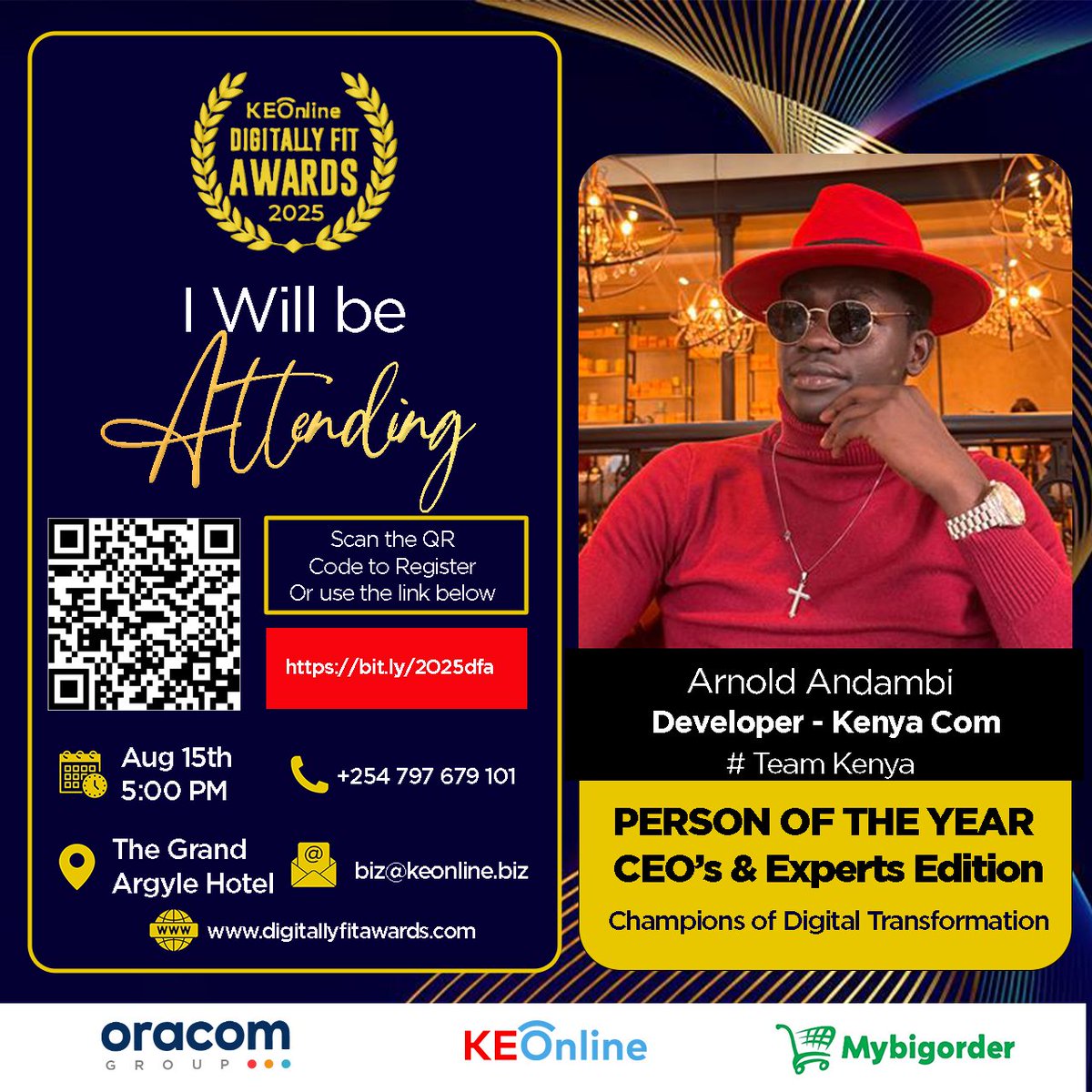 muhoho_apps's tweet photo. When the #DigitallyFitAwards gather, you show up!
 15th Aug at The Grand Argle Hotel – Msa Rd
 Register for the 11th Edition now https://t.co/5A9VUp65ev
#MCRmy mawego 8 #KasaraniRoars #universityfeesreduced EACC @BidcoGroup https://t.co/16j7IPZwwp