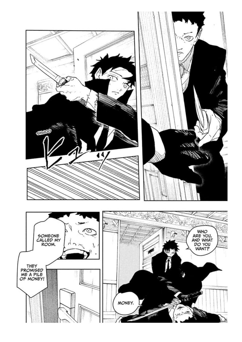 Goku3Xeno's tweet photo. Through the peep hole ?!! 

“Stay there” ☃️☃️☃️☃️

#kagurabachi #chapter67 https://t.co/qs4XAPnnJS