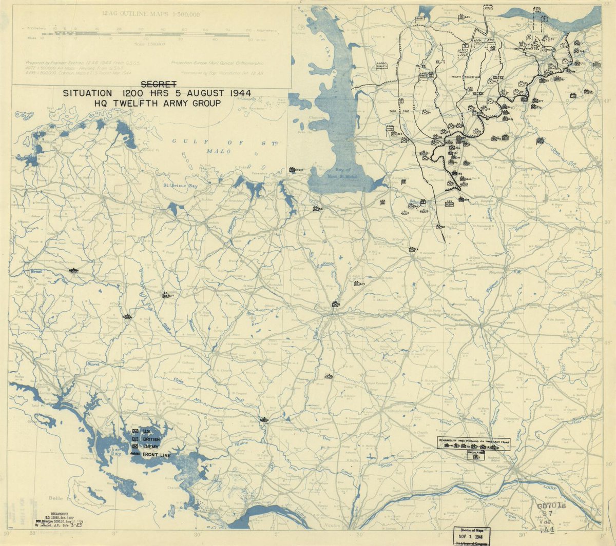 World War II Battle Map of the Day - 12th Army Group, 1944.