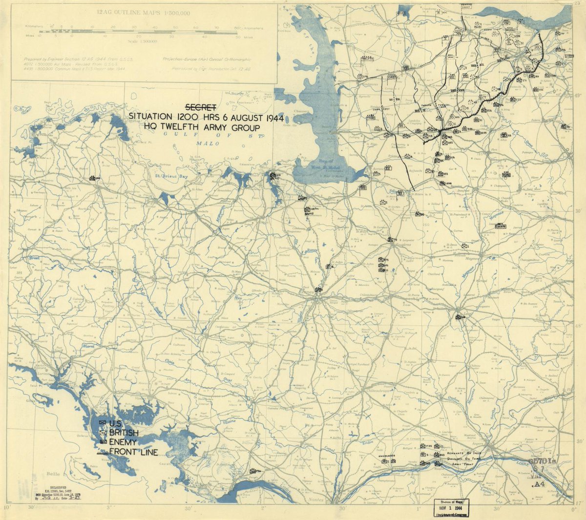 World War II Battle Map of the Day - 12th Army Group, 1944.