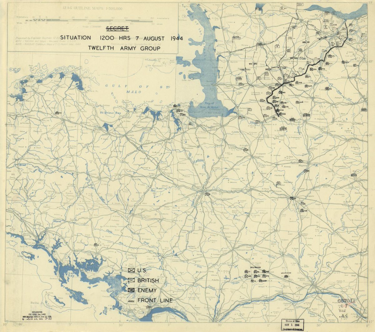World War II Battle Map of the Day - 12th Army Group, 1944.