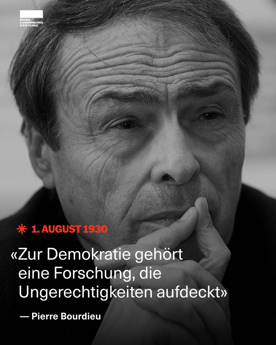 #PierreBourdieu, geboren am 1. August 1930, zählt zu den einflussreichsten Sozialwissenschaftlern des 20. Jahrhunderts. 

#AnDiesemTag 🧵