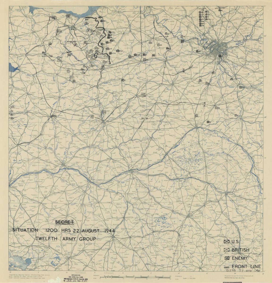 thewaryears's tweet photo. World War II Battle Map of the Day - 12th Army Group, 1944. https://t.co/lFKfD92ZrT