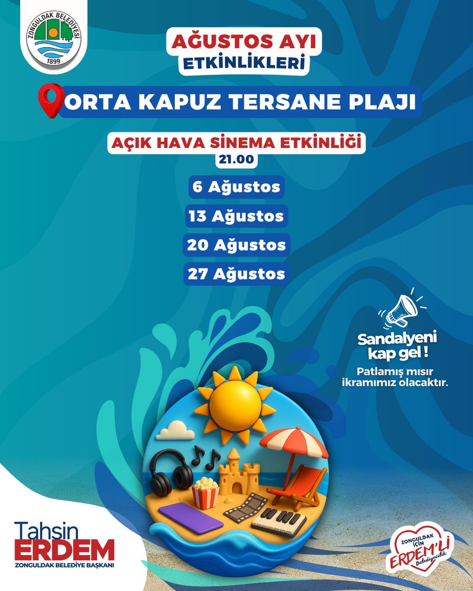 Ağustos Ayı Etkinlikleri Başlıyor🎉🍿🎶🧘‍♀️☀️

Zonguldak’ta yazın en keyifli günleri için dopdolu bir Ağustos ayı sizi bekliyor! 

Birbirinden renkli etkinlikler, eğlence dolu anlar ve unutulmaz yaz akşamları yaşayacağımız etkinliklerimize tüm halkımız davetlidir.