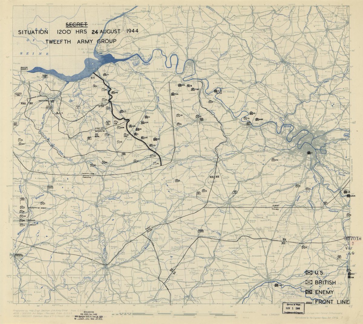thewaryears's tweet photo. World War II Battle Map of the Day - 12th Army Group, 1944. https://t.co/DegqYlP6F8