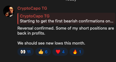 ThatBasedSloth's tweet image. Capo starting to gloat.

Reversal soon?