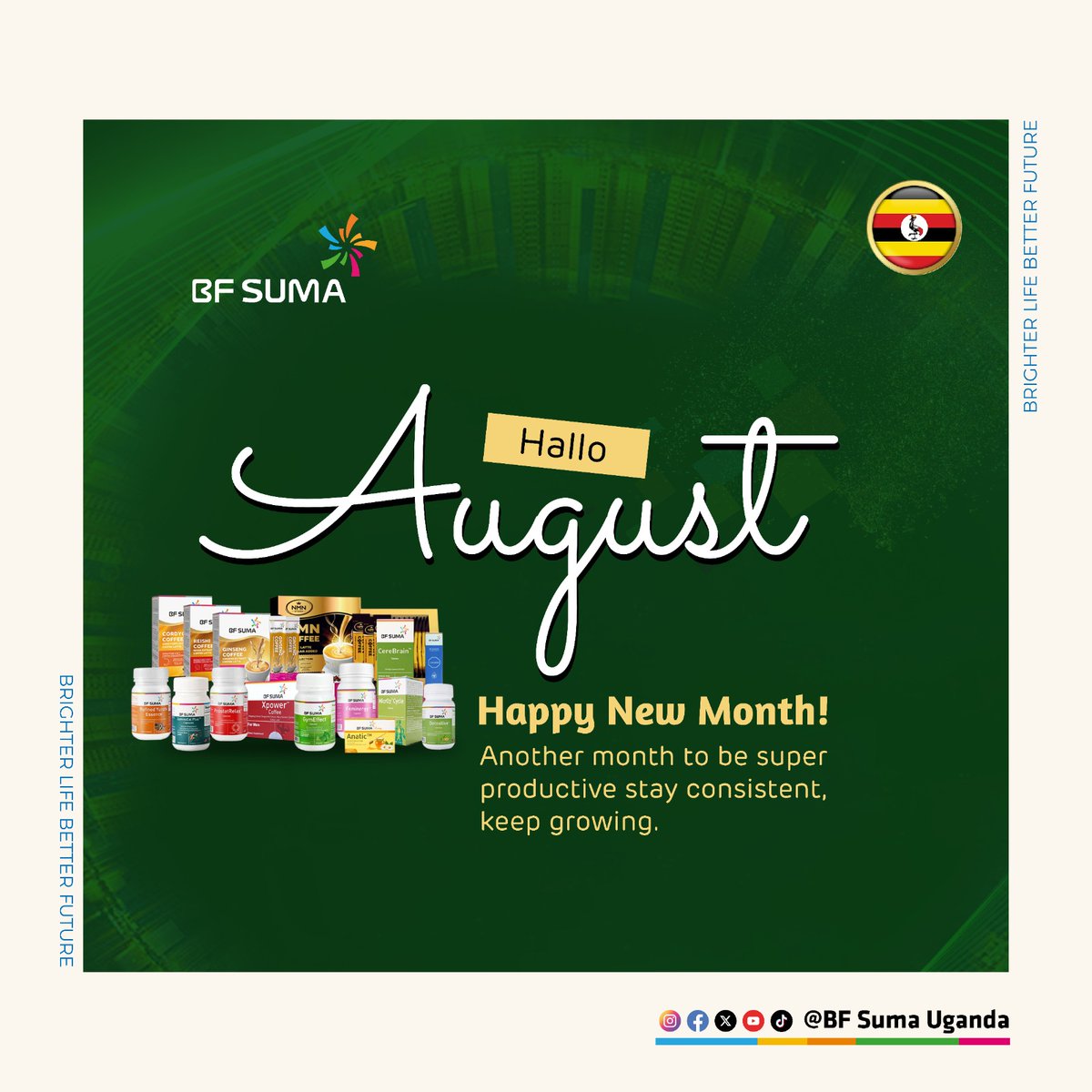 BFSuma_ug's tweet photo. Welcome to *AUGUST* 🥳a month of fresh starts. Wishing you all a blissful and rewarding month. Happy new month August! 🎉❤️" #bfsuma https://t.co/adzVNScYUM