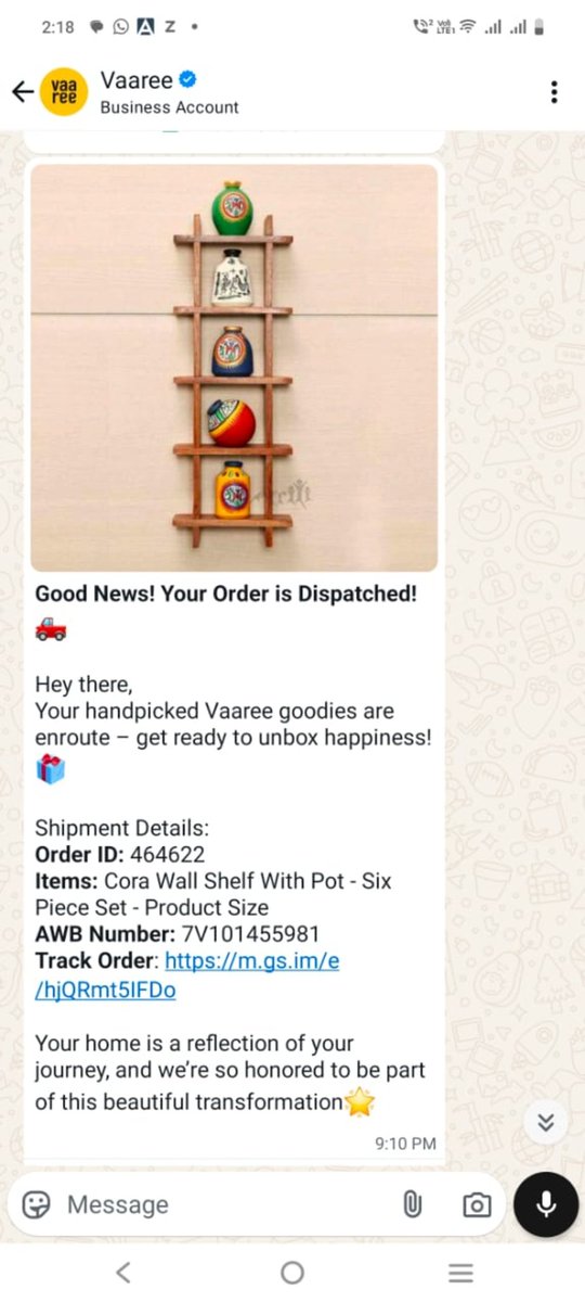 shankarRajjan's tweet photo. I bought a showpeace from @vaareehome . I am not able to login in app or web to tract or to see the return policy. No customer support. No whats up chat. Number is not active. I want to return the peace. Can anyone help me out with the process https://t.co/MGypps0XON