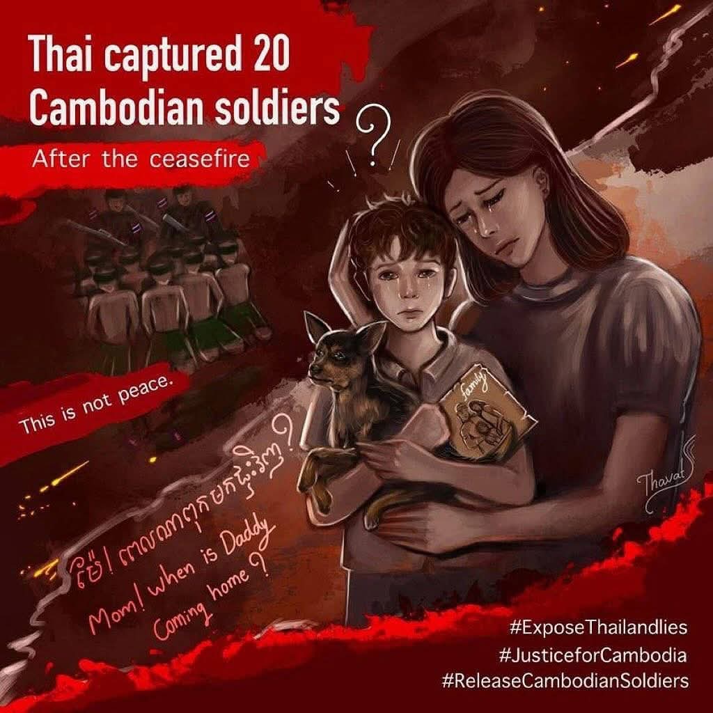 Their return is not peace, it’s a cry for help. Two out of 20 Cambodian soldiers came home broken. The rest are still held.

RELEASE CAPTURED CAMBODIAN SOLDIERS

#JusticeForCambodia