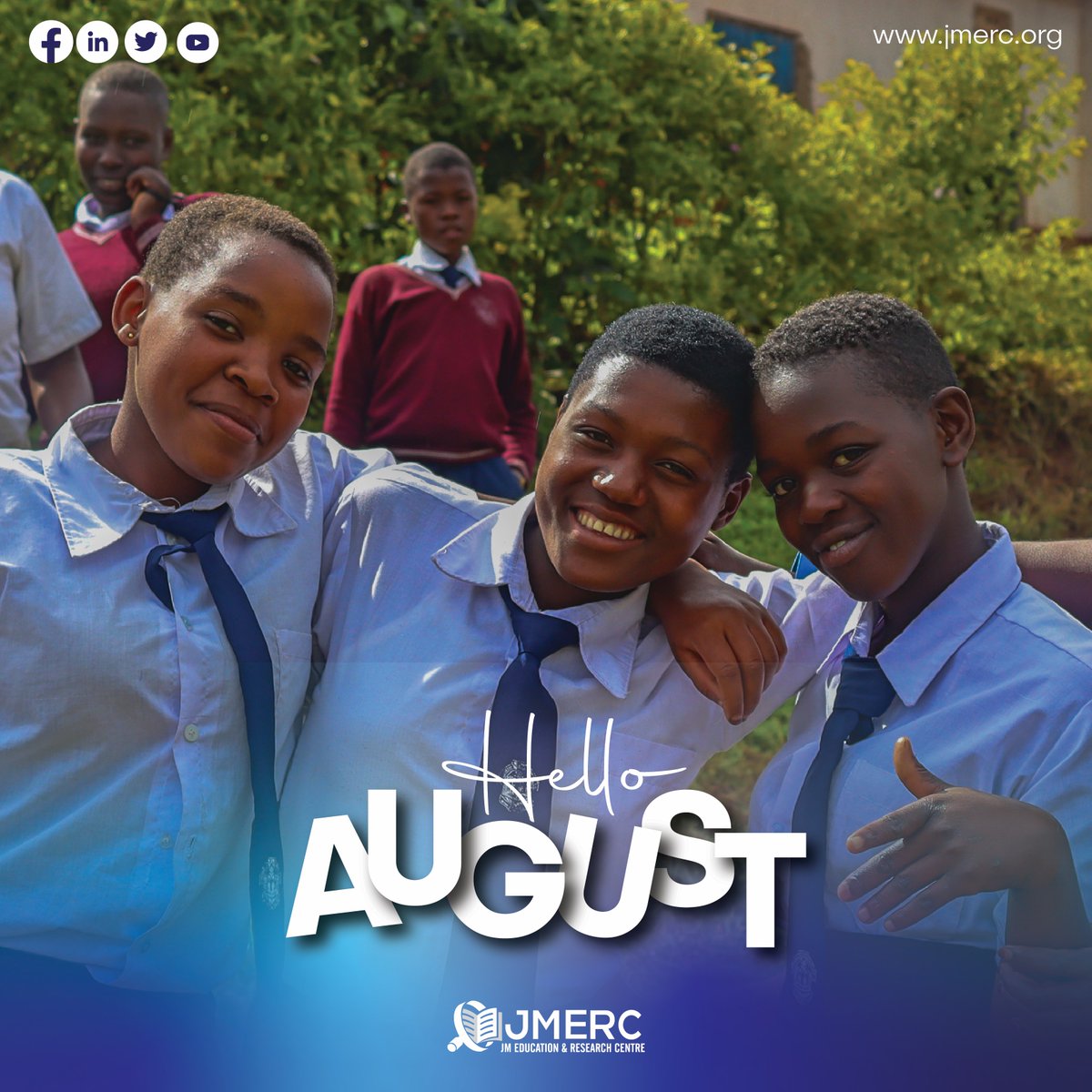 Happy New Month! 🌞💕 Let's work together to create a world where every child &amp; youth thrives! At JMERC, we support learners, teachers &amp; parents through Social &amp; Emotional Learning &amp; Gender transformative approaches. Wishing you hope, growth &amp; progress in August! #JMERC #SEL
