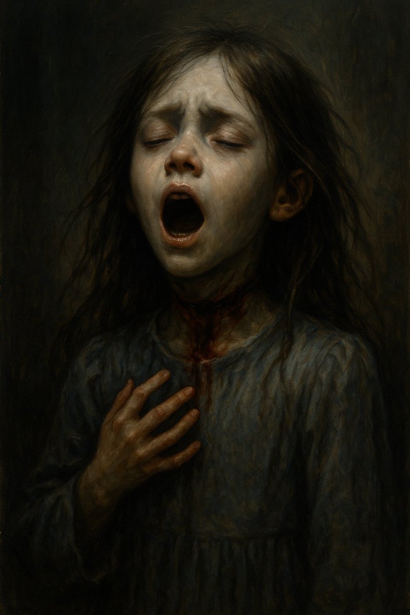 A ghost girl sang with a voice too beautiful to ignore.
Then she turned to me:
“You’re next.”

I hummed before I even realized.
Not by choice—
she made me.

Even as my throat tore open,
the song kept going.
Through me.

#vss365 #hum #Tuzuri #HK_Tales #vsshorror