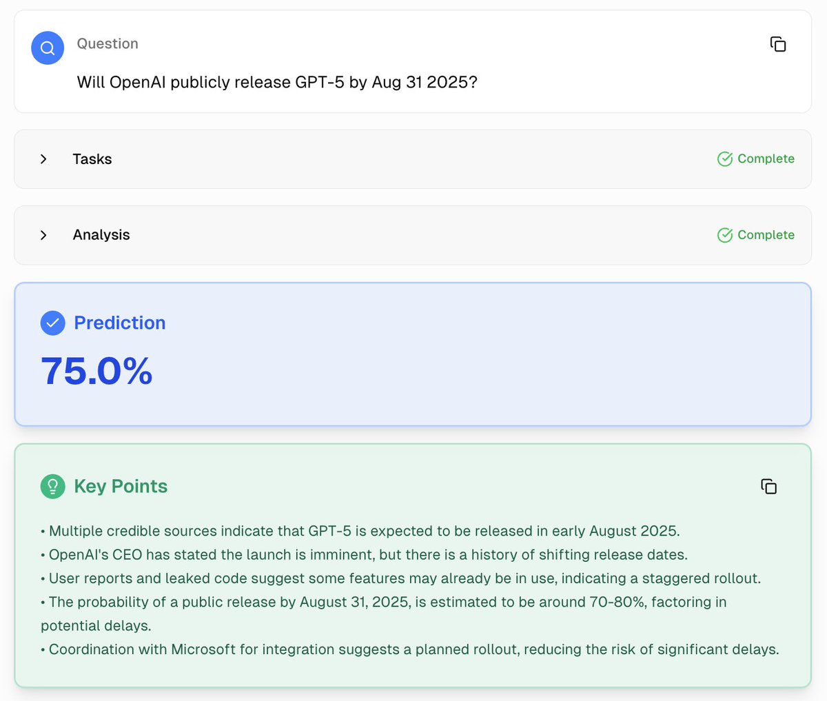 Very likely GPT-5 launches by the end of August