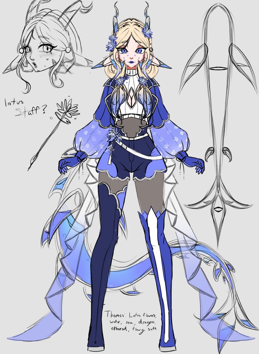 Finally gave her a color palette
I hope you guys like her as much as I do ><
She needs a name! Give me suggestions!