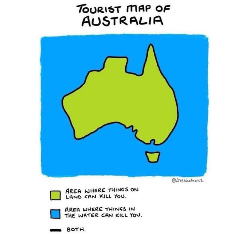 Australia — A Thread 🧵 

1. Tourist Map of Australia
