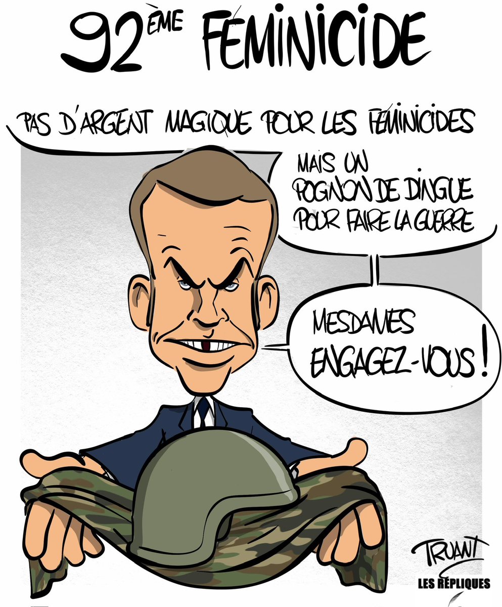 Les Répliques (@les_repliques) on Twitter photo La lutte contre les féminicides : grande cause du quinquennat ?
Il y a quelques jours, la France a connu son 92e féminicide depuis le début de l’année.
Le dessin par <a href="/CartoonsMrt/">Dessins de TRUANT</a> pour Les Répliques La lutte contre les féminicides : grande cause du quinquennat ?
Il y a quelques jours, la France a connu son 92e féminicide depuis le début de l’année.
Le dessin par <a href="/CartoonsMrt/">Dessins de TRUANT</a> pour Les Répliques