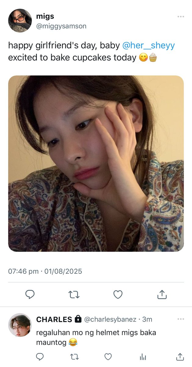 storybyshimmer's tweet photo. girlfriend's day greetings nina wins, charles, at migs (wongyucheol) 🤪 https://t.co/fCooMNMCbf