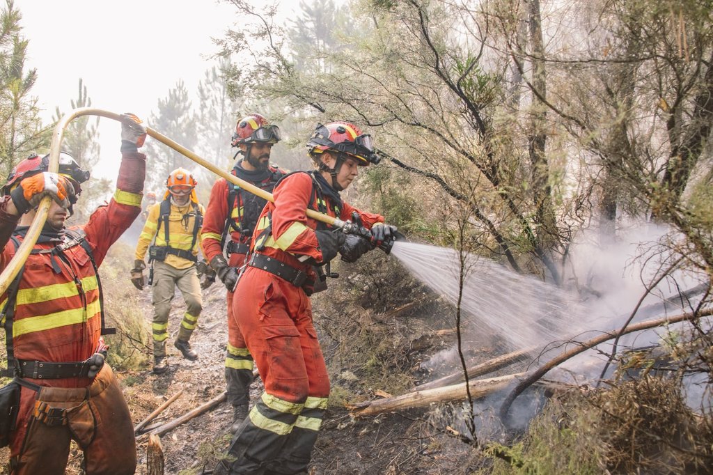 Defensagob's tweet photo. 🎙 “Ver llegar a la UME es sinónimo de estar en buenas manos”. 

Robles agradece el trabajo de los Batallones en la actual campaña contra incendios.

👩‍🚒 +1600 militares y 700 medios desplegados.
🔥 500 efectivos y 180 medios activos a día de hoy.
➡️ Nuevos drones, ambulancias... https://t.co/ztopXDuIDM