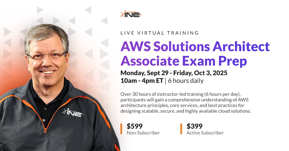 ine's tweet image. ☁️ #AWS #SolutionsArchitect Associate Prep - Live Virtual Training
📅 Sept 29-Oct 3 | 30 hours with expert Tracy Wallace
- AWS architecture & best practices
- VPC networking & security
- Cost optimization strategies
- Real exam scenarios
Register: bit.ly/41cLFWf