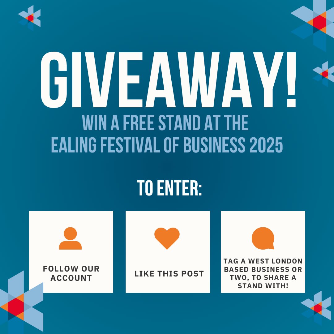 West London Chambers of Commerce (@westldnchambers) on Twitter photo 🚨We’re giving #Ealing-based businesses the chance to win a stand at the #EalingFestivalofBusiness2025 to share with a local #business you love and admire!
HOW TO ENTER:
✅Follow <a href="/westldnchambers/">West London Chambers of Commerce</a>
✅Like this post
✅Tag an Ealing-based business
📅Entries close: 15 August 2025 🚨We’re giving #Ealing-based businesses the chance to win a stand at the #EalingFestivalofBusiness2025 to share with a local #business you love and admire!
HOW TO ENTER:
✅Follow <a href="/westldnchambers/">West London Chambers of Commerce</a>
✅Like this post
✅Tag an Ealing-based business
📅Entries close: 15 August 2025