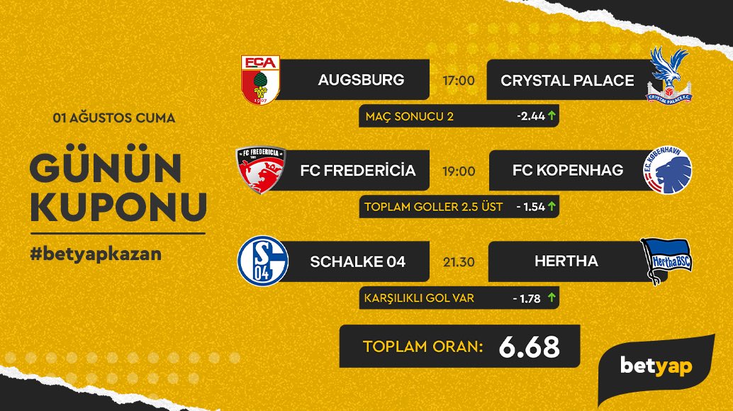 ⚽ Günlük kupon tahminleriyle kazanmaya hazır mısınız?
Betyap’ta en iddialı tahminler ve yüksek oranlarla şansınızı katlayın! 💸
👉 Betyap, kazanmaya başla.
👉 rebrand.ly/8b8c40