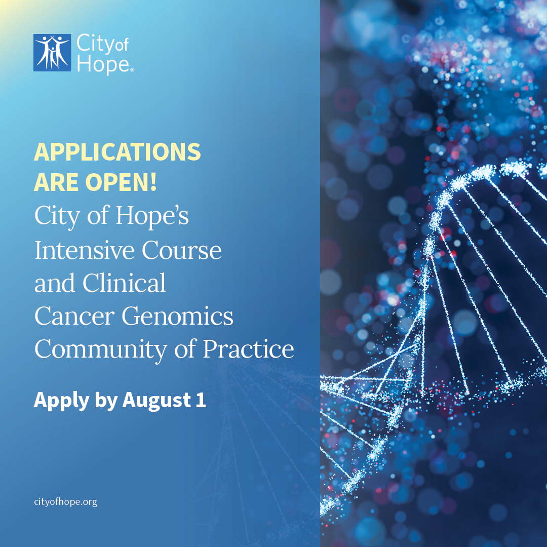 CGA-IGC (@cgaigc) on Twitter photo 📢 Last day to apply!
<a href="/cityofhope/">City of Hope</a> Intensive Course in Genetic Cancer Risk Assessment Certificate Program closes TODAY!
🔗 Apply now: cityofhope.org/ic
✅ CME/CEU/MOC-accredited
🧬 Stay ahead of the curve in genetics and genomics
🤝 Join a Community of Practice advancing 📢 Last day to apply!
<a href="/cityofhope/">City of Hope</a> Intensive Course in Genetic Cancer Risk Assessment Certificate Program closes TODAY!
🔗 Apply now: cityofhope.org/ic
✅ CME/CEU/MOC-accredited
🧬 Stay ahead of the curve in genetics and genomics
🤝 Join a Community of Practice advancing