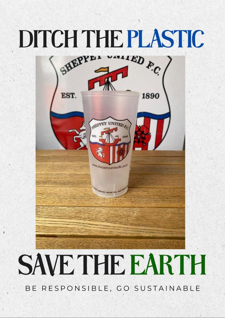 Starting from tomorrow, all matchday pints will be sold in reusables, as shown below.

Return them after use/the game and claim back your £1 deposit.