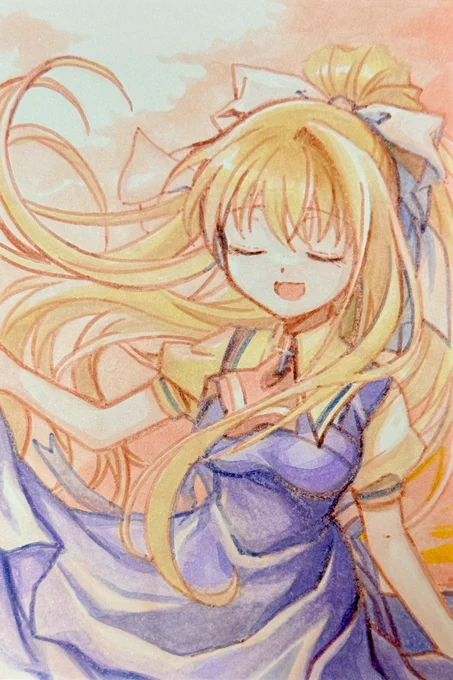 997日目のアナログイラストはAIRの神尾観鈴ちんです。