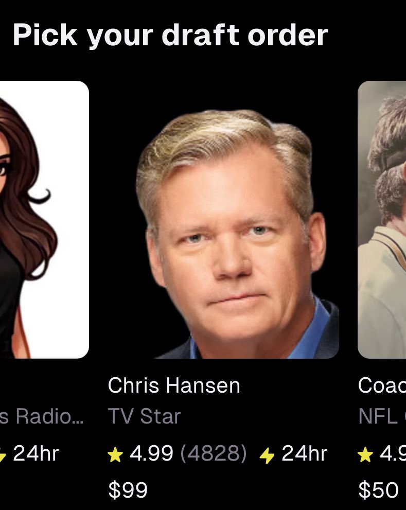 Cameo is advertising celebs you can hire to announce your fantasy football draft order and I think they meant  <a href="/ScottHanson/">Scott Hanson</a> lol