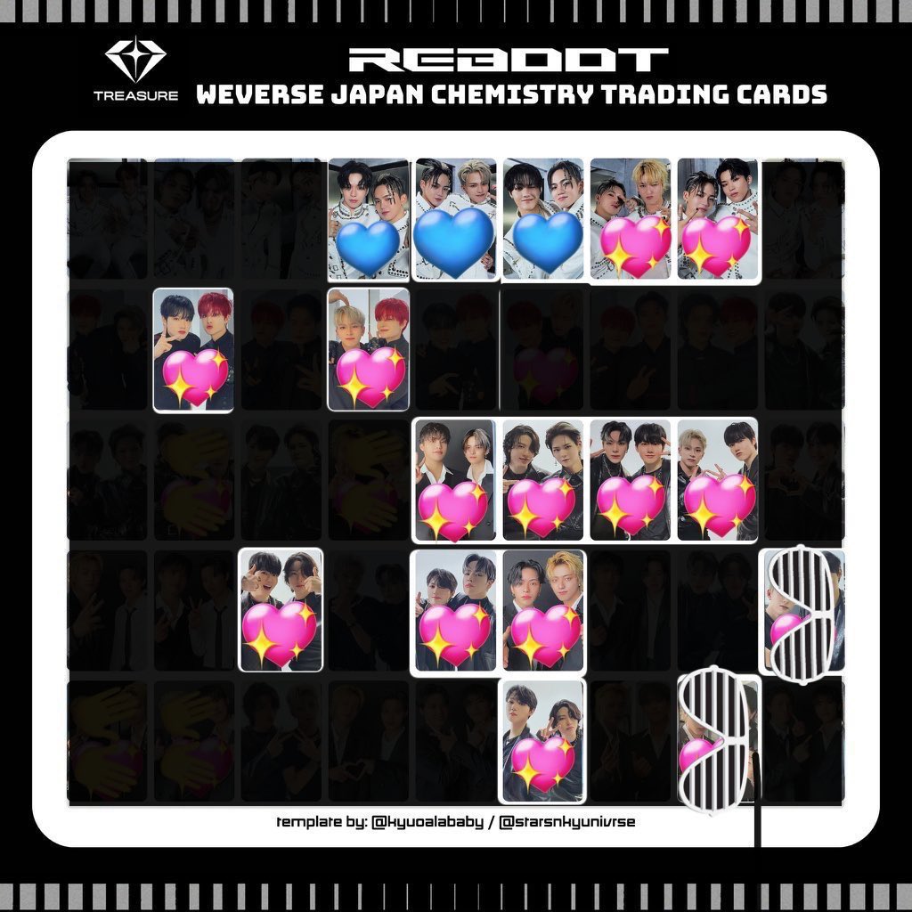 TREASURE トレカ 交換 ユニット ケミトレカ mumo ygex weverse #TREASURE交換 
 
譲）💙（画像1.2）

求）💖（画像1.2）

郵送またはイルツ手渡し☺︎
お気軽にお声掛けください🙇‍♀️

ヒョンソク ジフン ヨシ ジュンギュ ジェヒョク アサヒ ドヨン ハルト ジョンウ ジョンファン