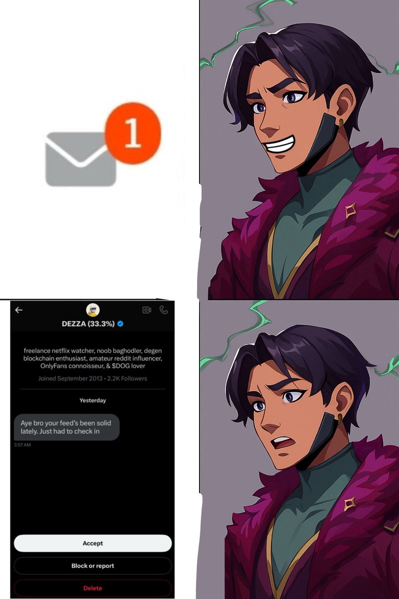 Day 5 of making memes on <a href="/Ethereum_OS/">Eth OS</a>

We still have 5 hours and 45 minutes left until Epoch 1 ends.

Me as a meme user:  
Share: 0.0%  
Balance: $0.00 AIR  
Code: 100,000  
Epoch: 1/11  
GM: 4/10,825  
My stats are grounded 🫠

Whenever I see a notification on the message icon,