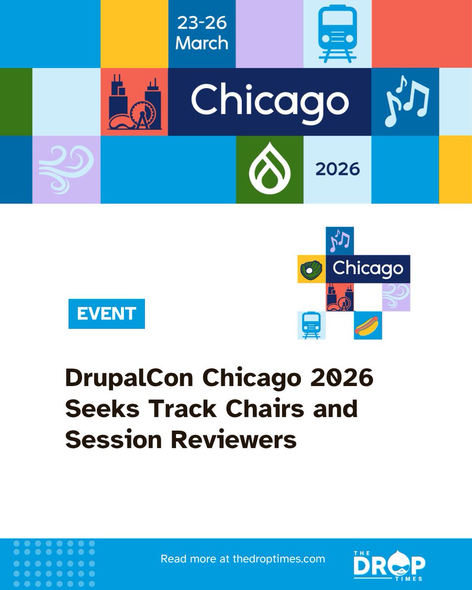 thedroptimes's tweet image. Want to help shape DrupalCon Chicago 2026? 🧩 The team needs 40+ volunteers to serve as Track Chairs and Reviewers across 10 tracks. Free ticket included — apply now and join the content team!
bit.ly/4lchGoO 
#DrupalCon #Drupal #OpenSourceEvents #TechVolunteers
