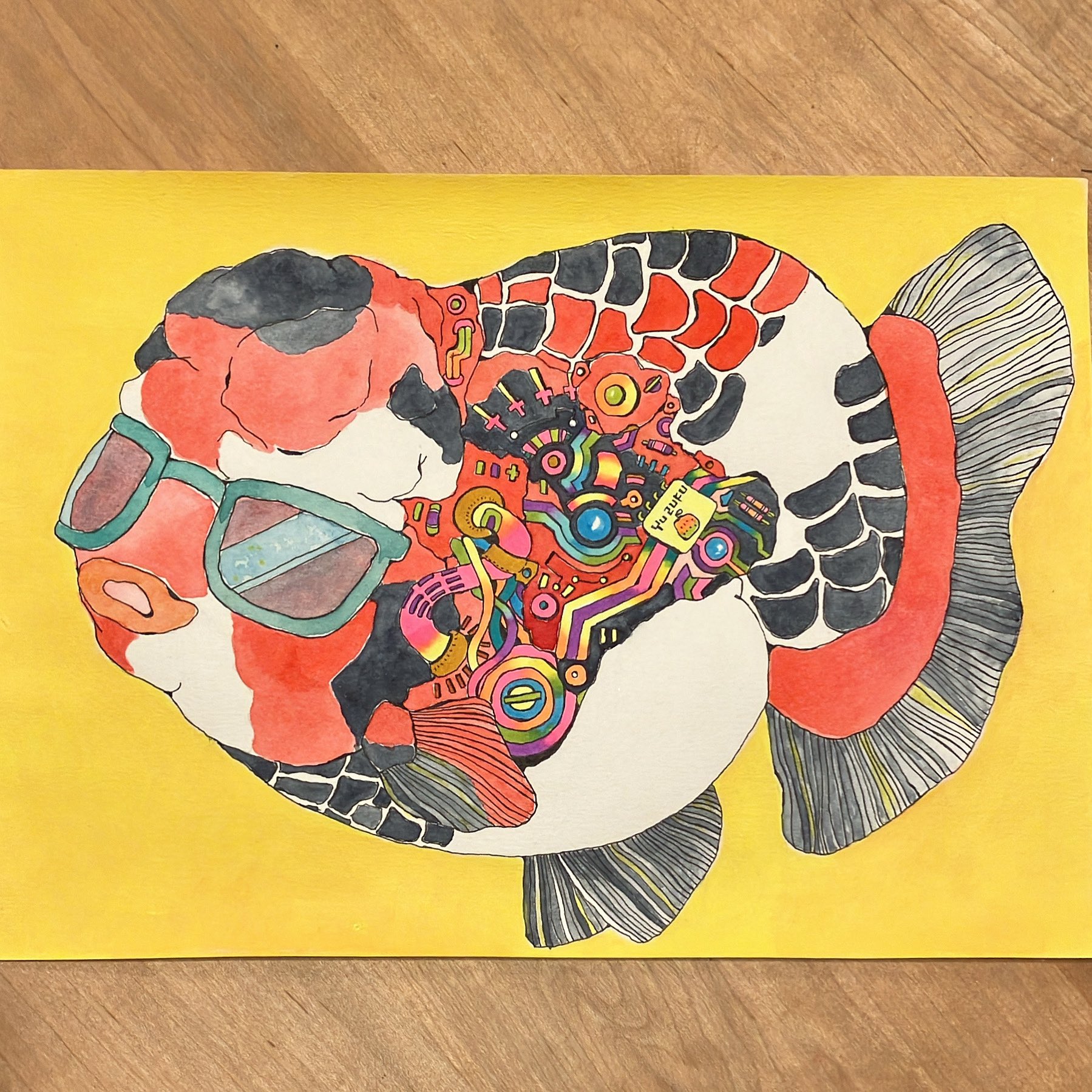 絵画　ANNA．Ｋ　魚 Japanese art prints, Japanese ink painting, Animal paintings