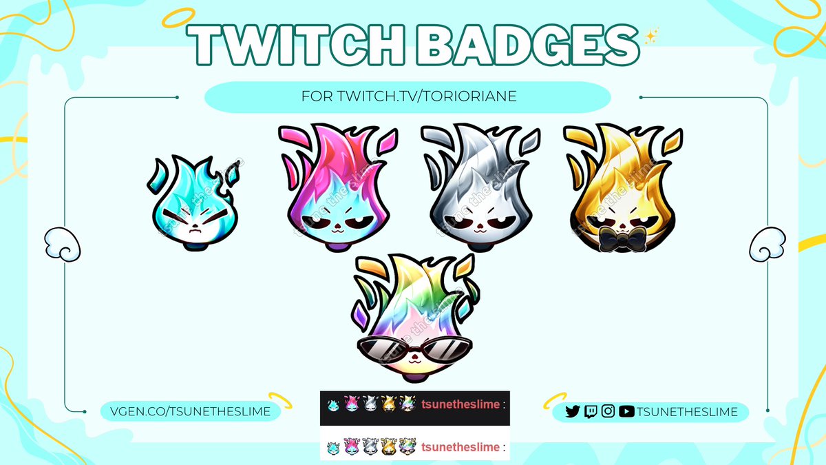 Twitch Badges for @torioriane !!
I hope you liked it as much as I did :') 

All the retweets are appreciated! Im so close to getting to 100 reviews on my Vgen Page aaaaaaaaaaaaa :') 

#VGenOpen #vgenartist #VtuberSupport