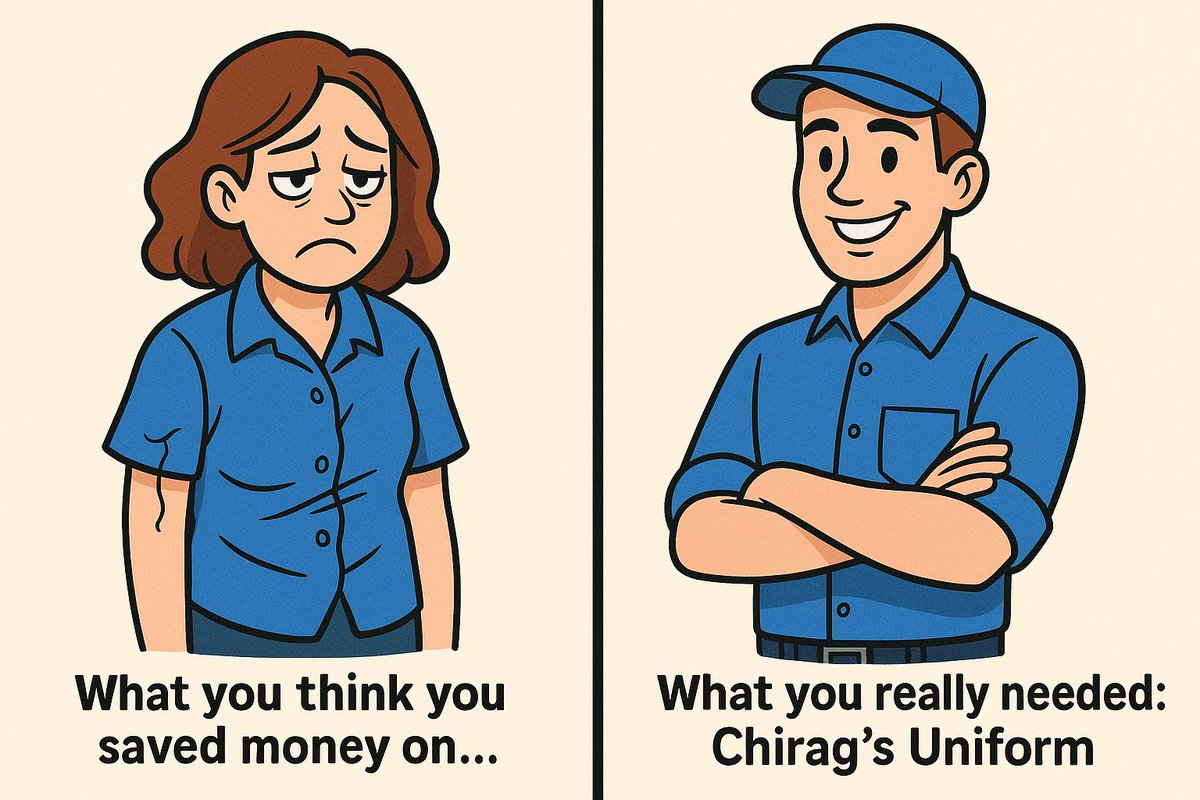Cut corners on quality, and it shows. 
Get it right the first time with Chirag’s Uniform, where fit, finish, and confidence come standard. 

#ExpectationVsReality #UniformMatters #ChiragsUniform
