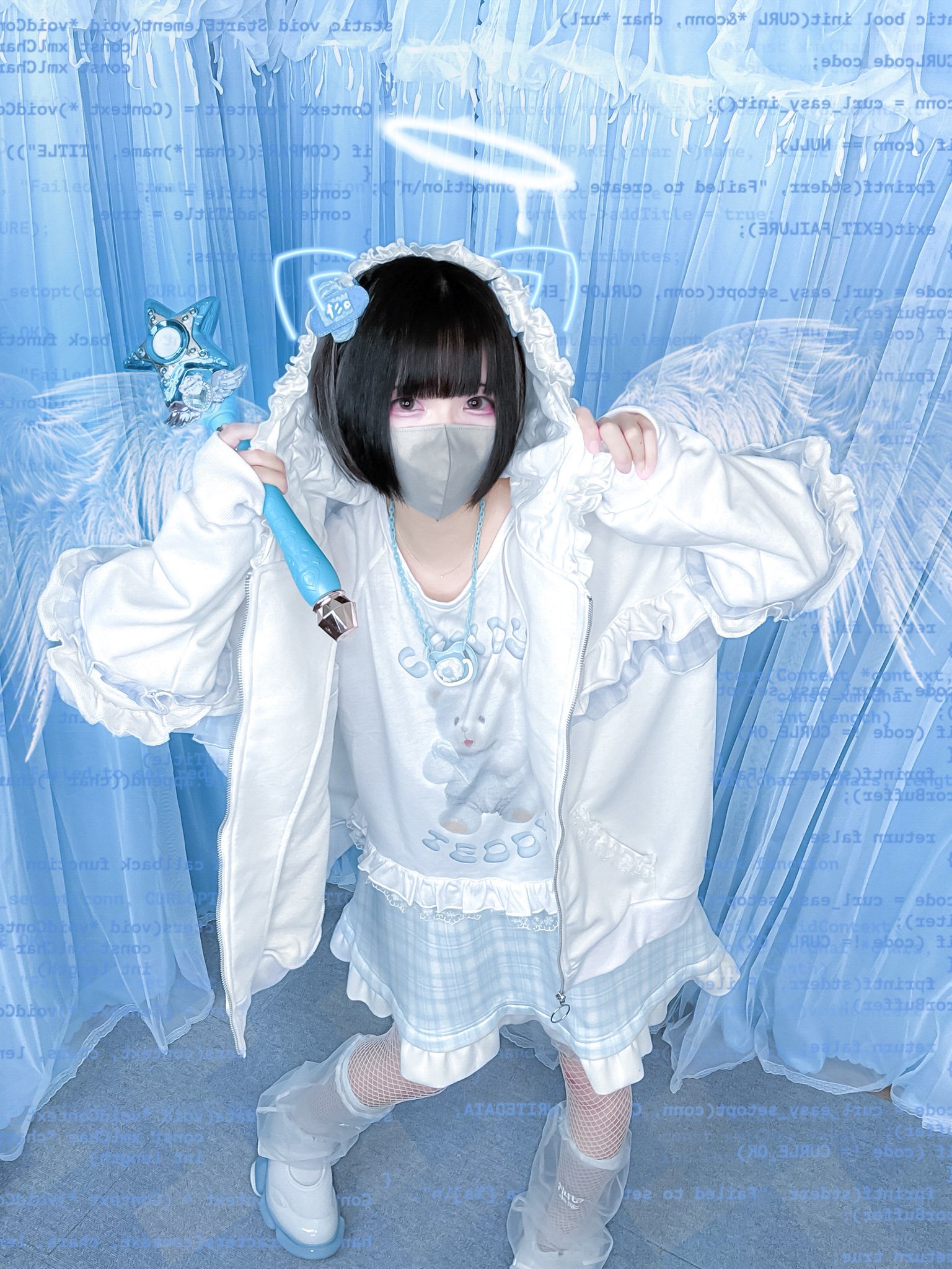 ⭐️本日限定価格⭐️ililil【イルイルイル】ログイン完了！！ぱ～か～ 黒 ililil パーカー 「ililil/イルイルイル」黒翼の堕天使に転生