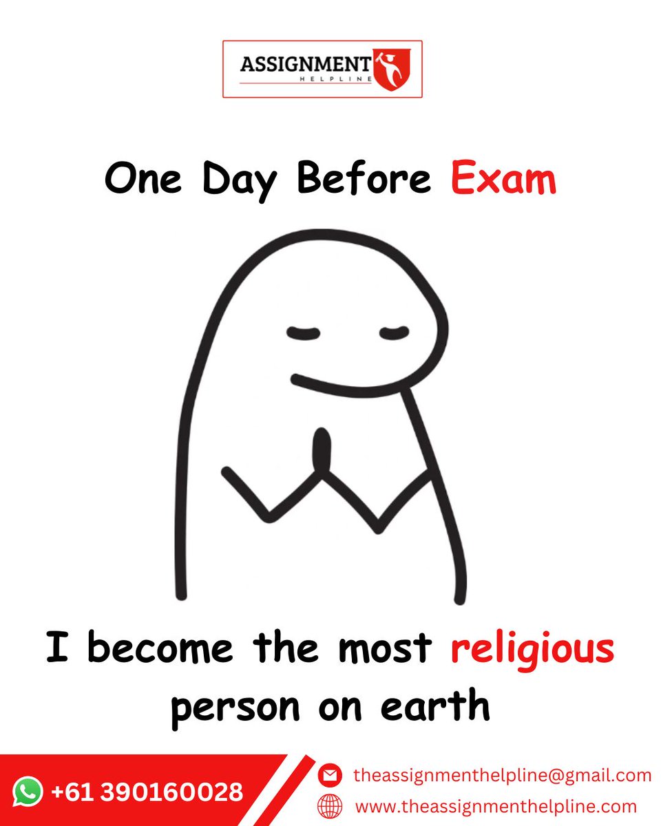 _the_assignment's tweet image. 📖 One day before exams: Suddenly remembering all the gods, promises, and prayers 😅
If only studying was as consistent as the prayers!
Let #TheAssignmentHelpline handle your assignments while you handle the prayers. 🙏📚
#ExamMood #StudentLife #AssignmentHelp #ExamStruggles
