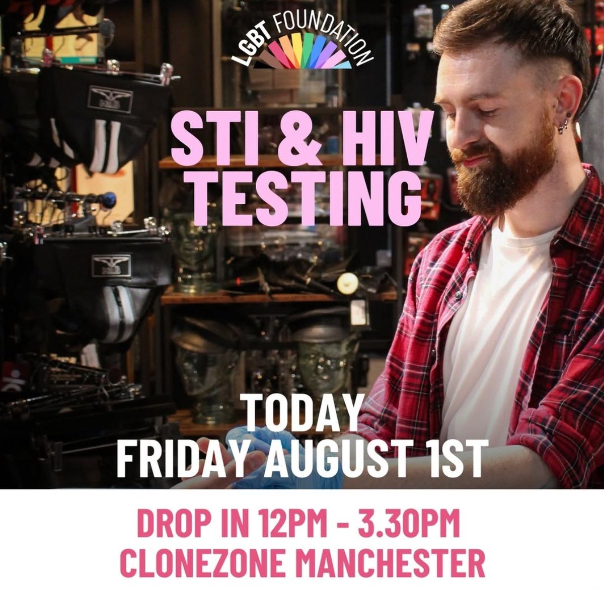 Clonezone Manchester • #LGBwiththeT (@czmanchester) on Twitter photo Pre-Pride Sexual Health MOT
It just makes sense
Drop in store between 12-3:30 today to get yourself a full screen from the fabulous <a href="/LGBTfdn/">LGBT Foundation</a> & <a href="/GMPaSH/">The PaSH Partnership</a> Pre-Pride Sexual Health MOT
It just makes sense
Drop in store between 12-3:30 today to get yourself a full screen from the fabulous <a href="/LGBTfdn/">LGBT Foundation</a> & <a href="/GMPaSH/">The PaSH Partnership</a>