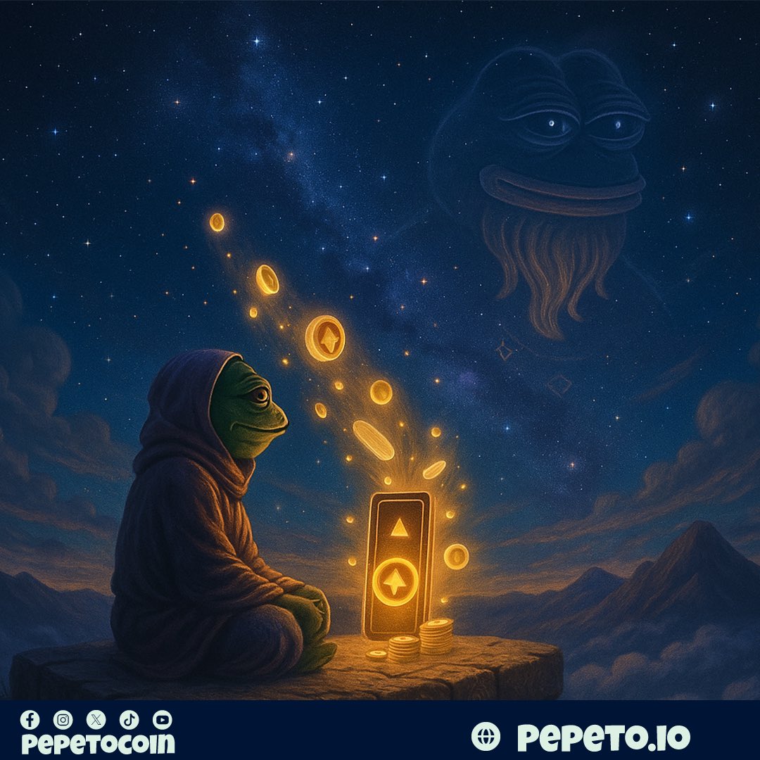Pepetocoin's tweet image. He stakes. 💰
He waits for the stars to align. ✨ 
When they do
the God of Frogs will descend. 🐸🌌

Patience… the prophecy is unfolding  

👉 Buy $PEPETO now: pepeto.io

#PEPETO #memecoin #memecoins #CryptoLaunch #Presale