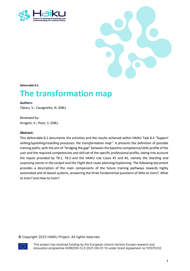 📌Deliverable 8.2: “The Transformation Map,” which explores the future training pathways necessary for pilots when #AI based Intelligent Assistants become integral to the cockpit. 
👀 Read the full document on our website
👇 👇 👇 👇 
haikuproject.eu/d8-2-the-trans…
#HorizonEU #cinea_eu
