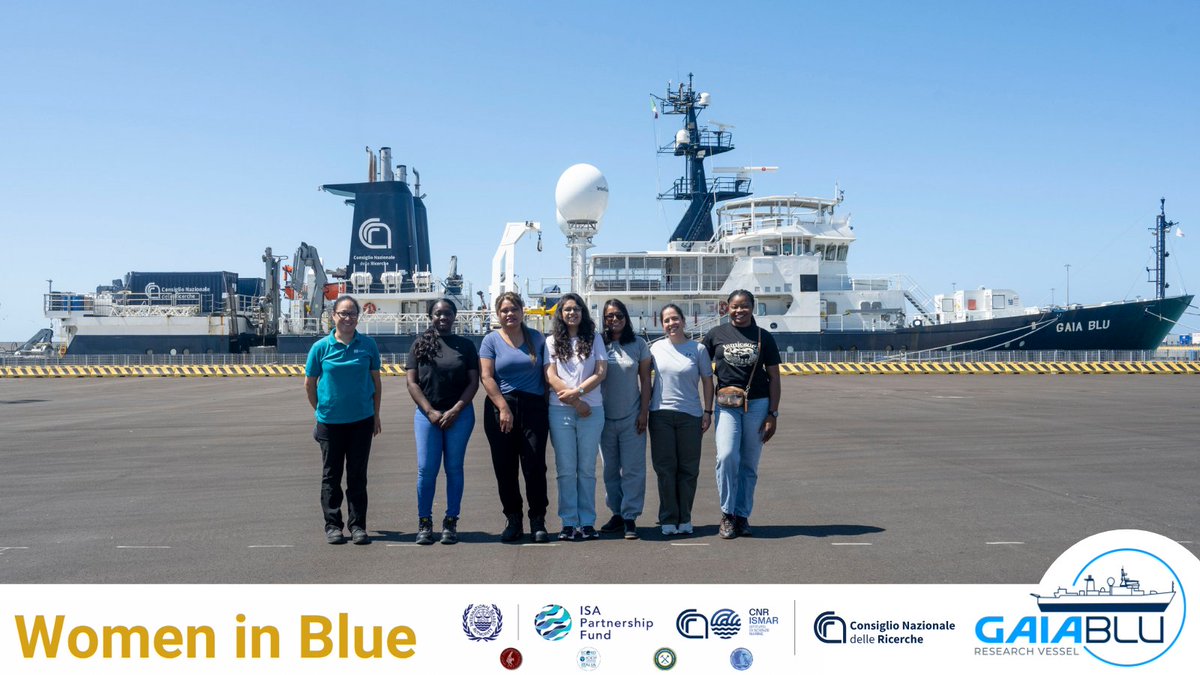 Parte oggi #WomBlue
La nave da ricerca #GaiaBlu fa scuola a 7 scienziate da tutto il mondo. Seconda parte del percorso di formazione del progetto “Women in Blue: training opportunities in ocean science” proposto da <a href="/CnrIsmar/">CNR-ISMAR</a> 
Segui la spedizione👇
cnr.it/it/nota-stampa…

<a href="/ISBAHQ/">International Seabed Authority</a>
