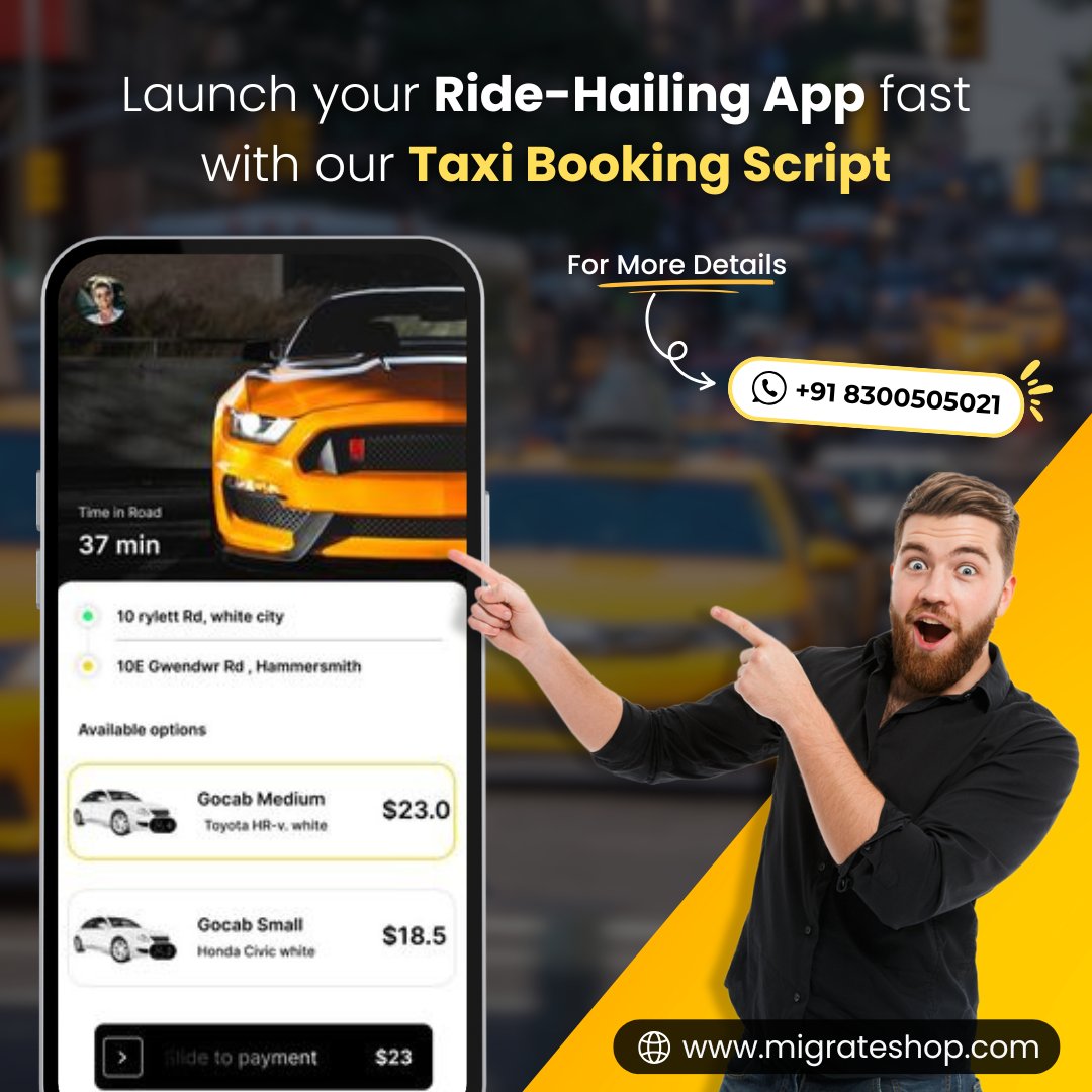 migrateshop's tweet image. Launch your ride-hailing app instantly with our powerful Taxi Booking Script – Fast, scalable, and fully Customizable! 💡 Ready to drive your startup forward?
Visit: migrateshop.com/taxi-booking-s…
#taxibookingscript #ridehailingapp #startup #business