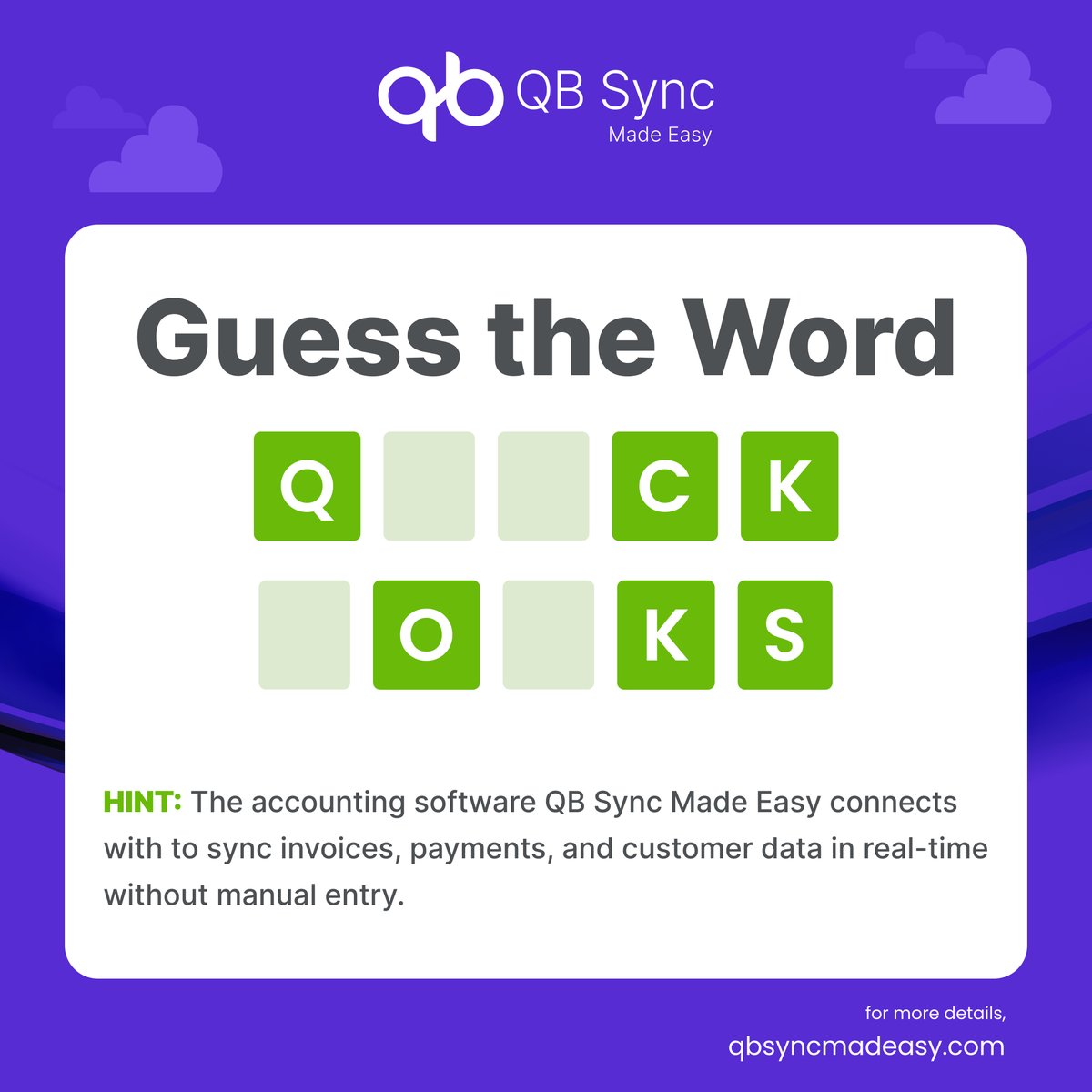 QBmadeasy's tweet image. Guess the word that powers seamless syncing!

Drop your answers in the comments below.

#QBSyncMadeEasy #SalesforceIntegration #realtimesync  #Quiz #syncsmarter #quiztime