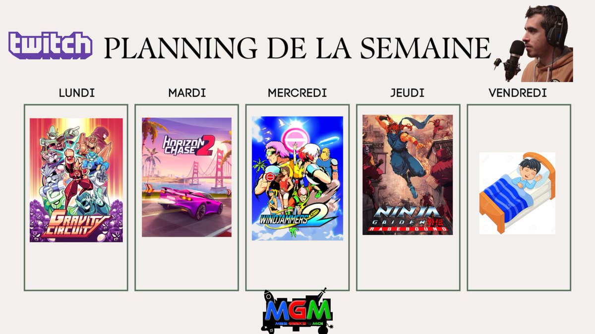 JimboSeb (@jimbosebas) on Twitter photo Voilà mon planning (provisoire) de mes streams #Twitch de la semaine prochaine. Je vous donne le définitif ce week-end.
Toujours sur la chaîne Twitch de <a href="/MesGeeksEtMoi/">🎮 Mes Geeks Et Moi 🎙️</a> Voilà mon planning (provisoire) de mes streams #Twitch de la semaine prochaine. Je vous donne le définitif ce week-end.
Toujours sur la chaîne Twitch de <a href="/MesGeeksEtMoi/">🎮 Mes Geeks Et Moi 🎙️</a>