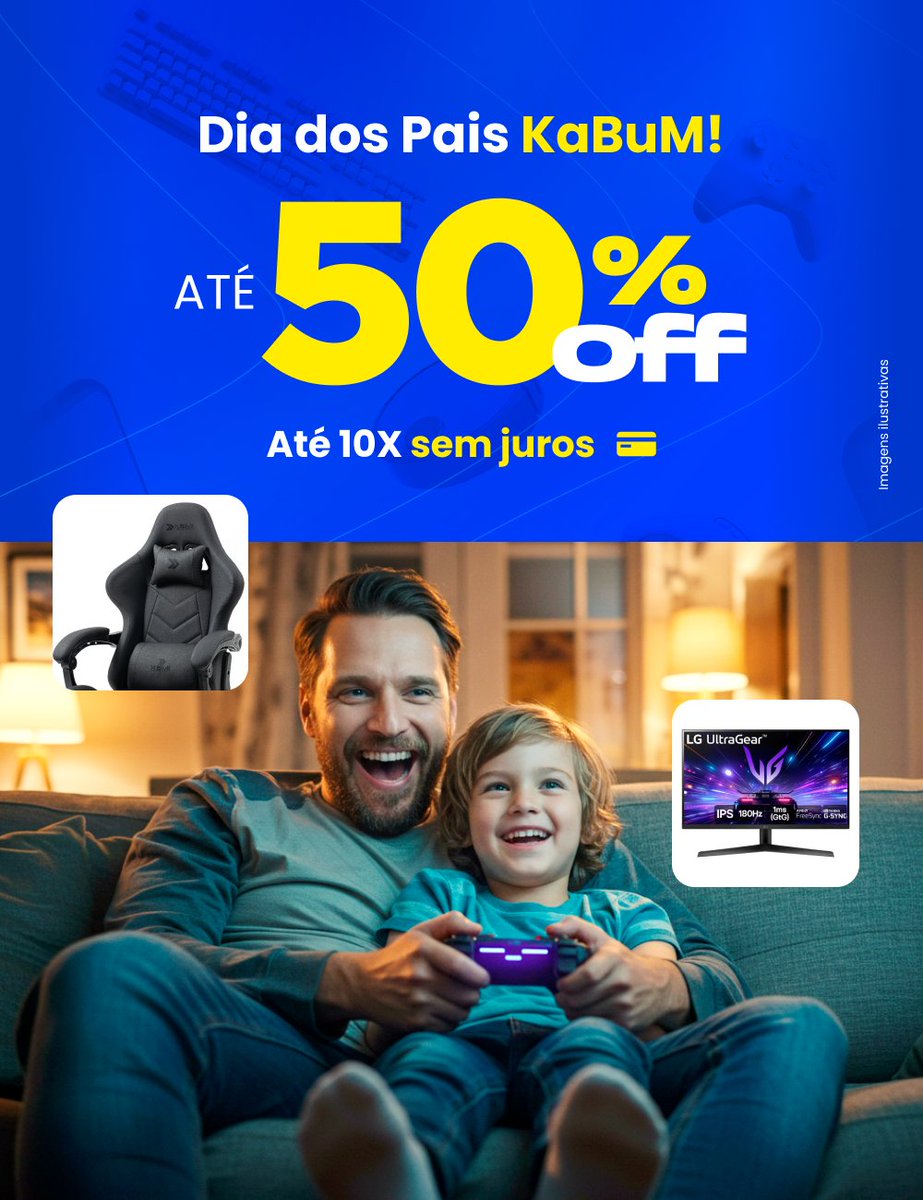 começou o Dia dos Pais no KaBuM!

o presente tech e gamer perfeito está aqui! Corre e garante o seu com até 50% OFF e em 10x sem juros no cartão!

kabum.com.br/ofertas/diados…