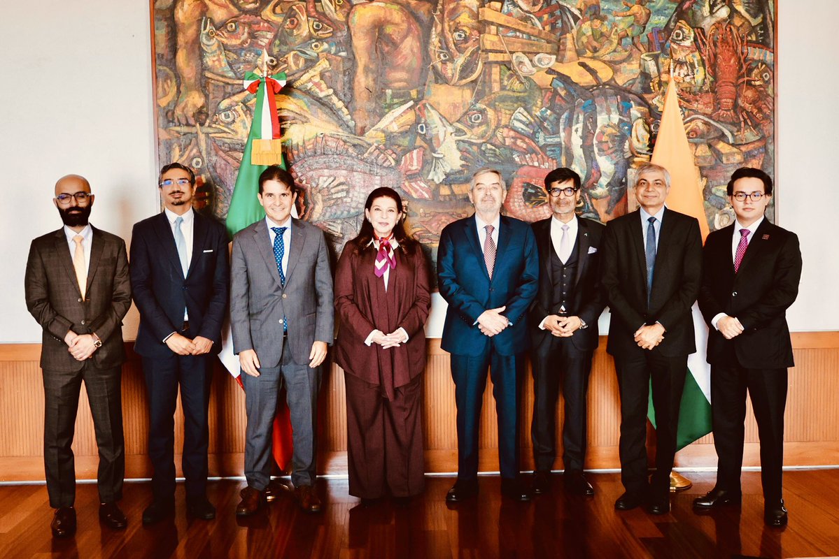 Samir Saran (@samirsaran) on Twitter photo 🇮🇳🤝🇲🇽 | Amb Pankaj Sharma, my colleagues <a href="/d_jaishankar/">Dhruva Jaishankar · ध्रुव जयशंकर</a>, <a href="/shubhsoni/">Shubh Soni</a> and I met Hon’ble Foreign Minister of Mexico Dr. Juan Ramón de la Fuente <a href="/SRE_mx/">Relaciones Exteriores</a> <a href="/IndEmbMexico/">India in México</a>
Discussed partnering on #RaisinaDialogue, Latin America- to be hosted in Mérida, Mexico in 2026 <a href="/ramthebestIFS/">RAGHURAM S</a> 🇮🇳🤝🇲🇽 | Amb Pankaj Sharma, my colleagues <a href="/d_jaishankar/">Dhruva Jaishankar · ध्रुव जयशंकर</a>, <a href="/shubhsoni/">Shubh Soni</a> and I met Hon’ble Foreign Minister of Mexico Dr. Juan Ramón de la Fuente <a href="/SRE_mx/">Relaciones Exteriores</a> <a href="/IndEmbMexico/">India in México</a>
Discussed partnering on #RaisinaDialogue, Latin America- to be hosted in Mérida, Mexico in 2026 <a href="/ramthebestIFS/">RAGHURAM S</a>