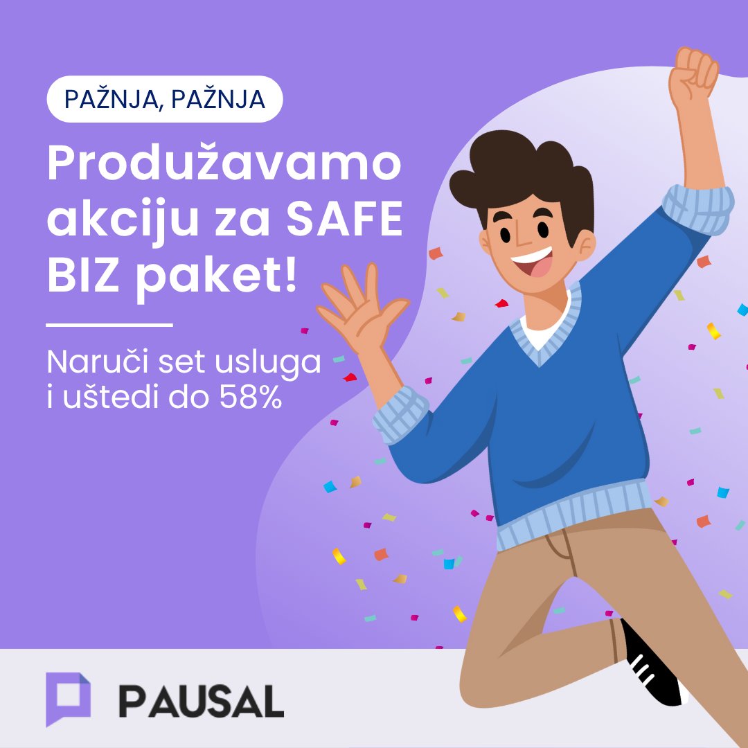 Pausalrs's tweet photo. 🔒Produžili smo Safe Biz akciju do 8. avgusta!

👉 Za više informacija i link za prijavu klikni ovde: https://t.co/ZQRB3uBL4T https://t.co/gFrM31czJV