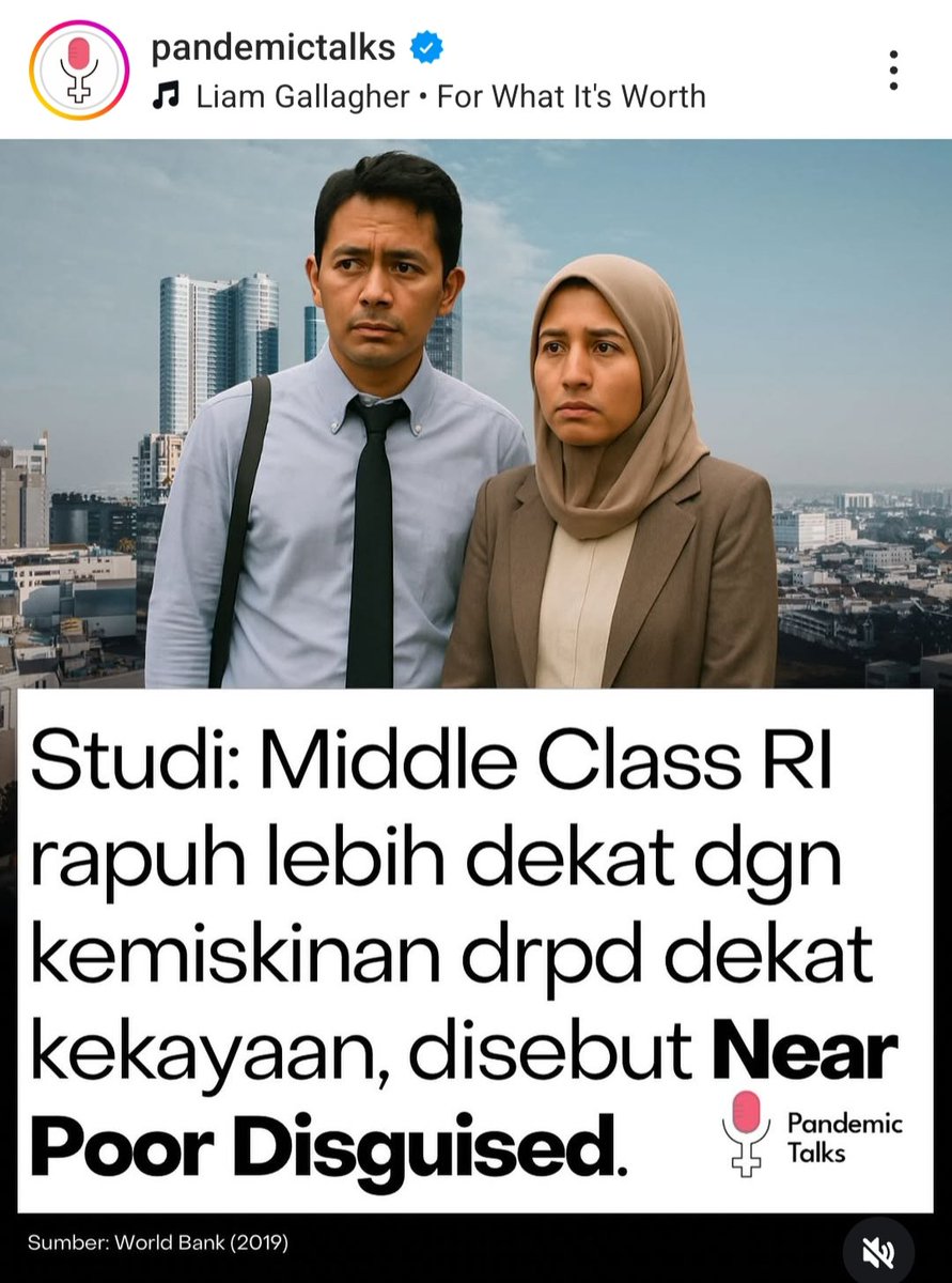 Studi World Bank menunjukkan middle class RI rapuh dan mudah tergelincir dlm kemiskinan :

- tak ada dana darurat
- tak ada investasi buat hari tua
- ada kejadian tak terduga, bisa langsung terjebak dlm hutang

Lama2 nasib RI bisa spt Amerika Latin : stuck selama puluhan tahun.