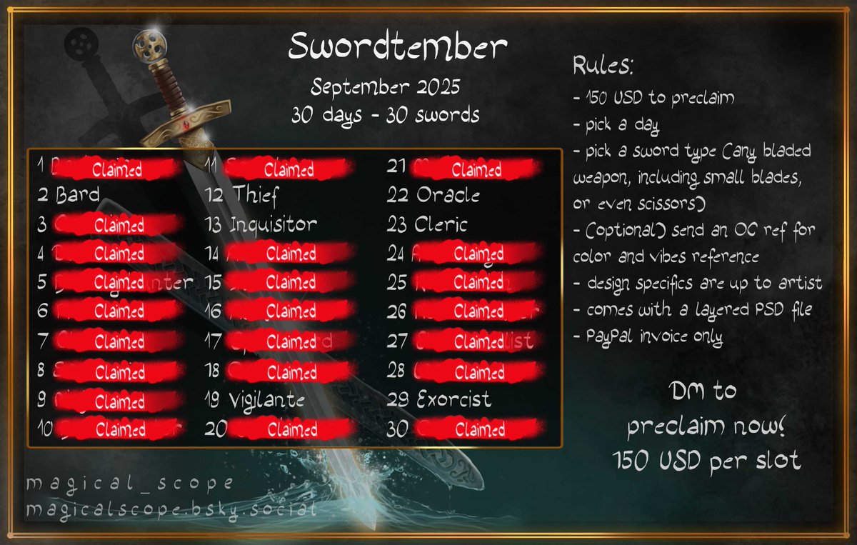 seven left: 2, 12, 13, 19, 22, 23, 29 open!